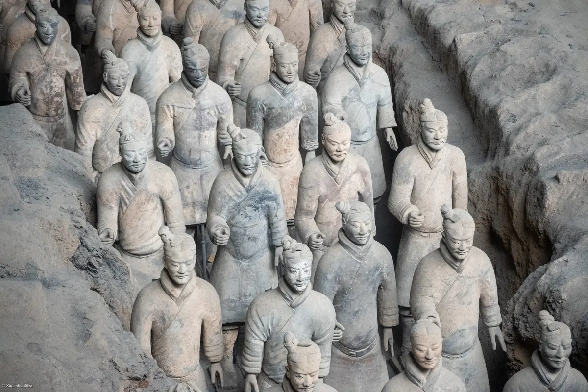 Terracotta Army warriors at Pit 1 in Xi'an, Shaanxi