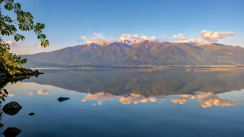 Erhai Lake and Cangshan mountains near Dali, Yunnan in July summer